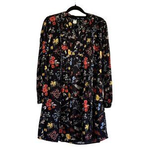 Old Navy Womens Black Floral Rayon Long Sleeve Dress Size S Boho Cottagecore NWT